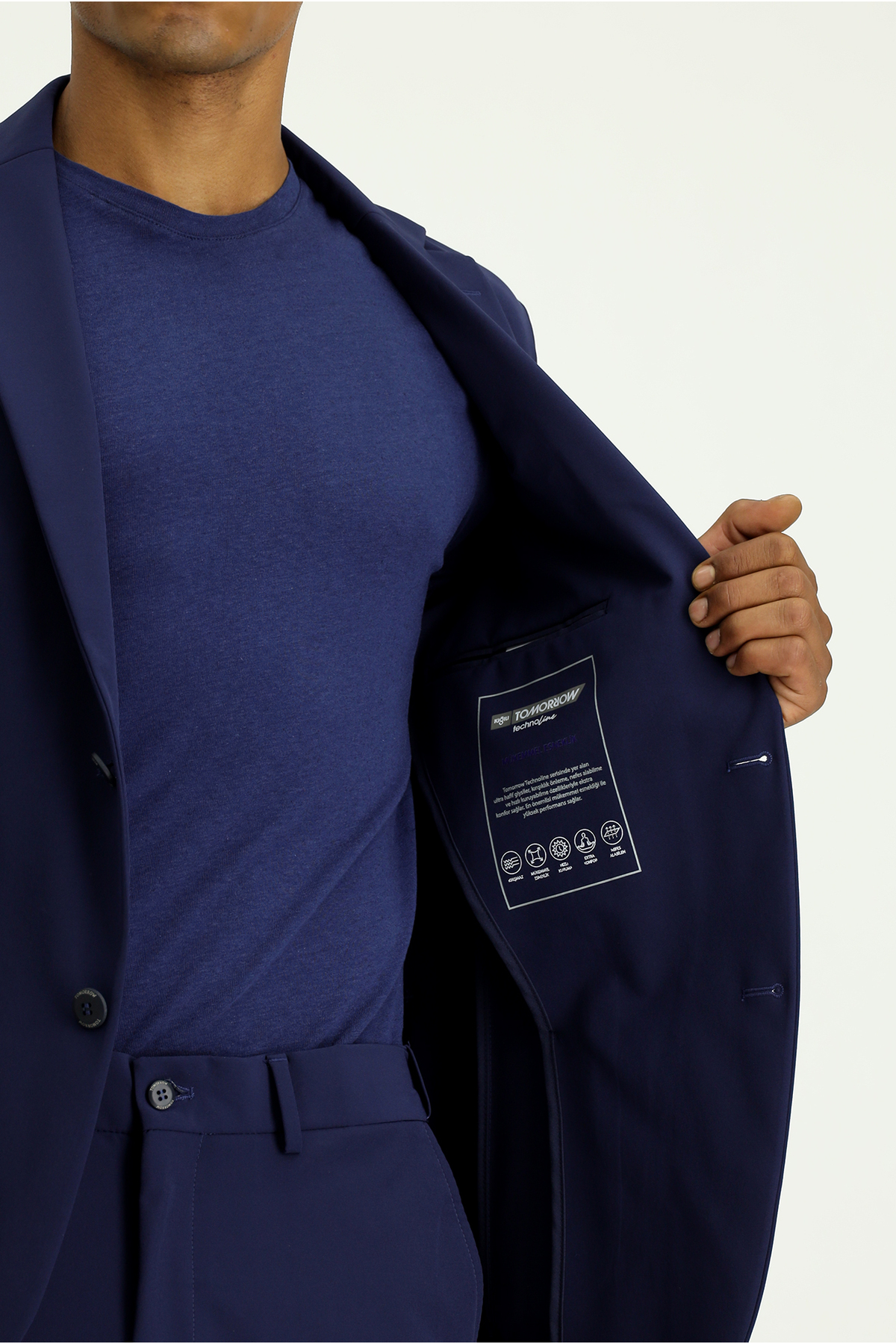 کت و شلوار کلاسیک Techno-Line Super Slim Fit Extra Narrow Cut — سرمه‌ای KSSZ1D76DZ070 — تصویر 7 از 7