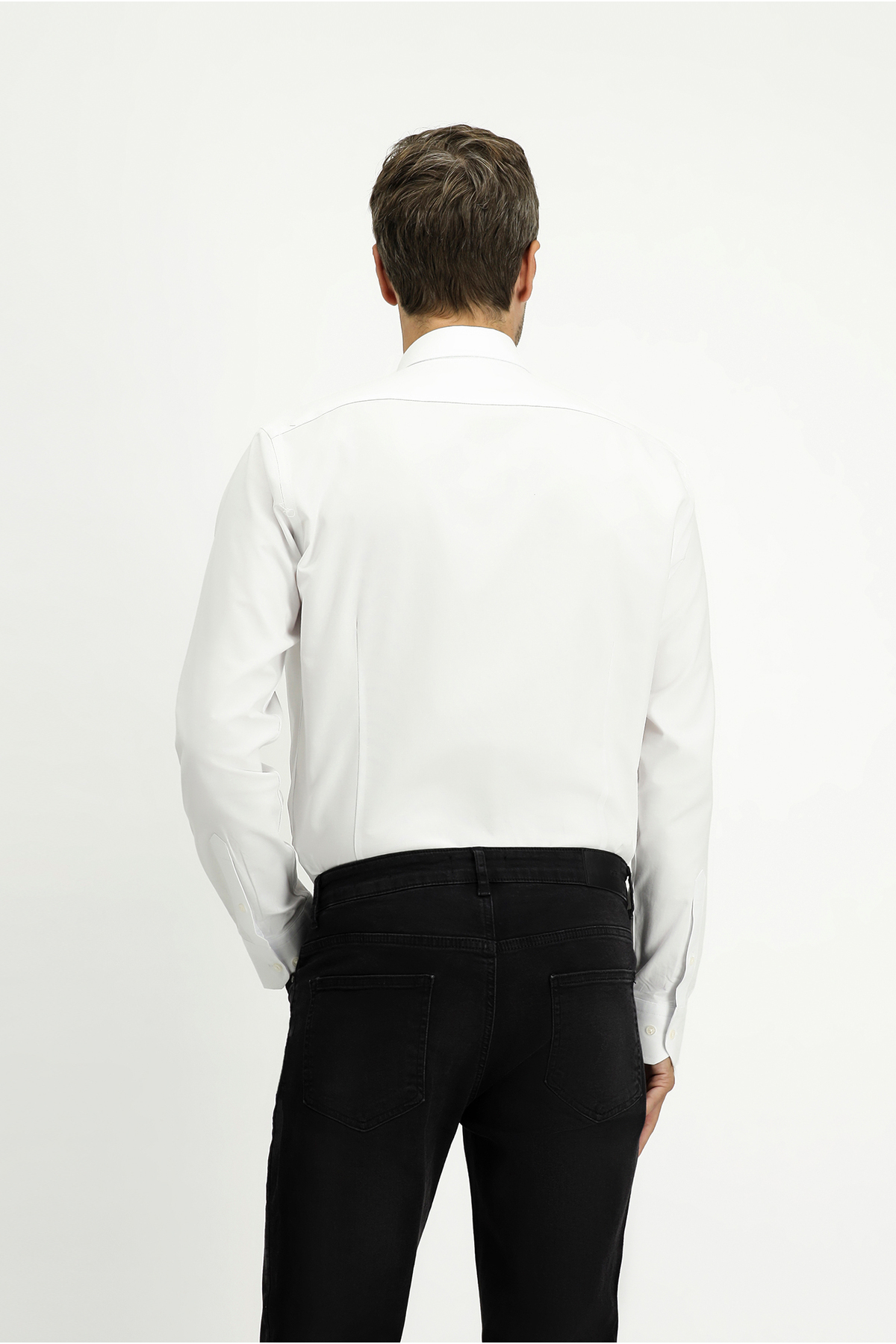 Kiğılı Uzun Kol Slim Fit Dar Kesim Pamuk 4 Mevsim Oxford Gömlek görsel 4