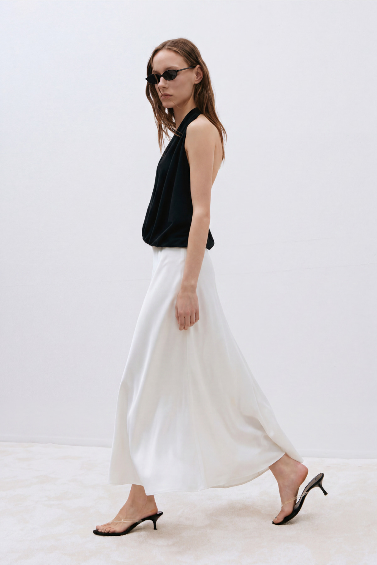 Suud Collection Ekru Saten Etek görsel 3