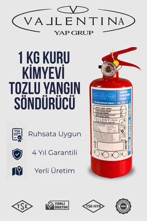 VALLENTİNA 1 KG YANGIN SÖNDÜRME CİHAZI TSE-HYB/CE BELGELİ 4 YIL GARANTİLİ (TÜ...