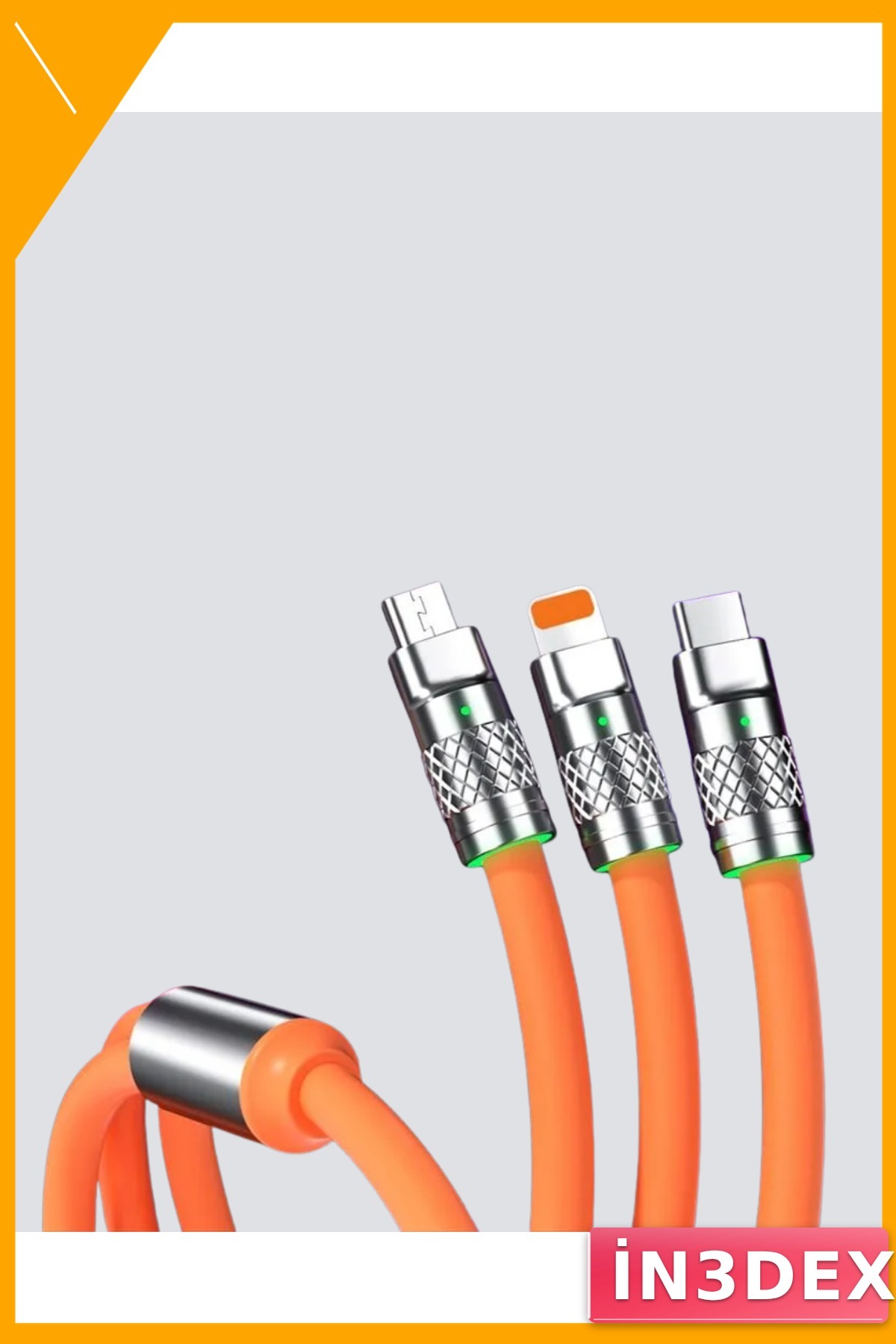 Hızlı Şarj Kablosu Esnek Kırılmaz Yüksek Hızlı Veri Aktarımı USB