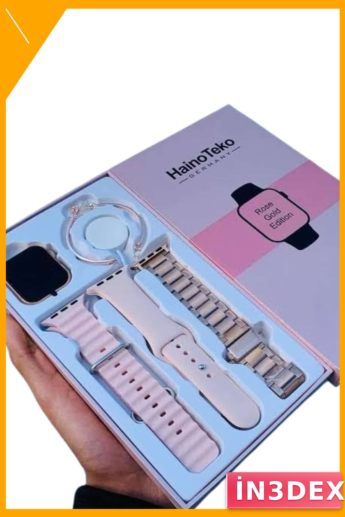 Bluetooth Akıllı Saat 3 Kordonlu Rose Renk