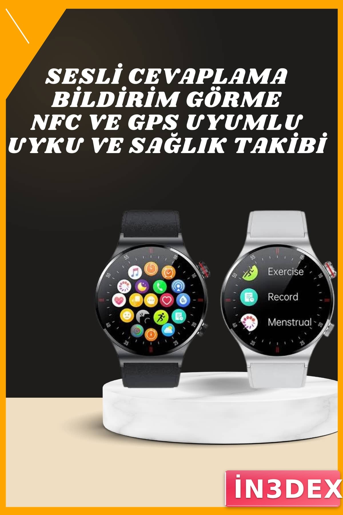 Amoled Ekranlı Akıllı Saat Bluetooth Sesli Görüşme Nabız Ölçer