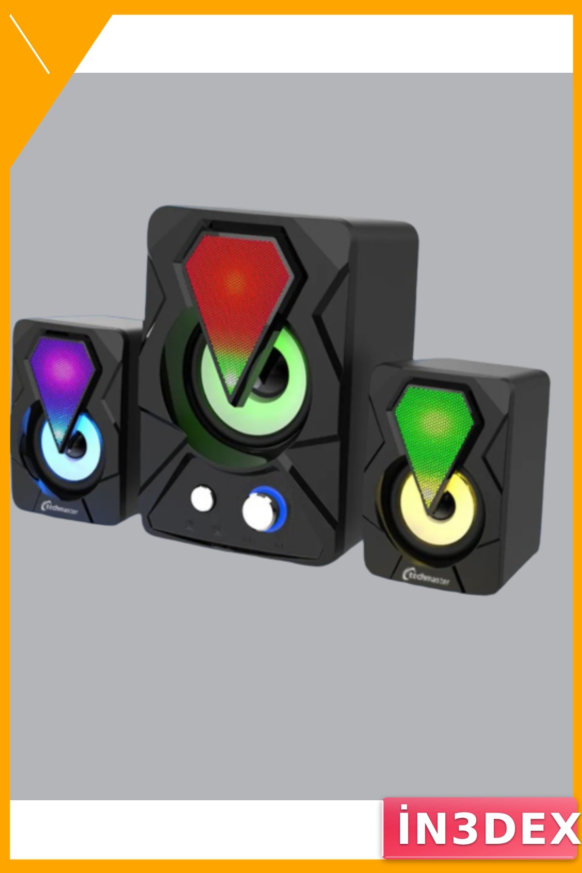 USB 2.1 Oyun Hoparlörü RGB LED Işıklı 9W Subwoofer Set
