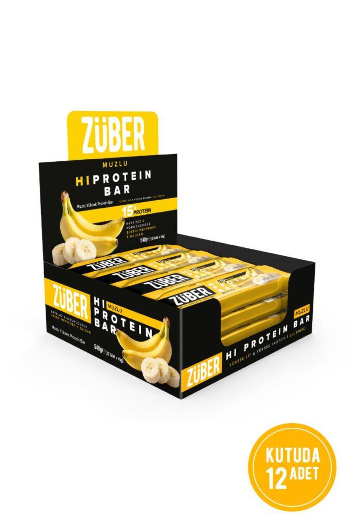Züber Hi Protein Muzlu Yüksek Protein Bar 45g x 12 Adet (15g Protein) - Fiyatı, Yorumları