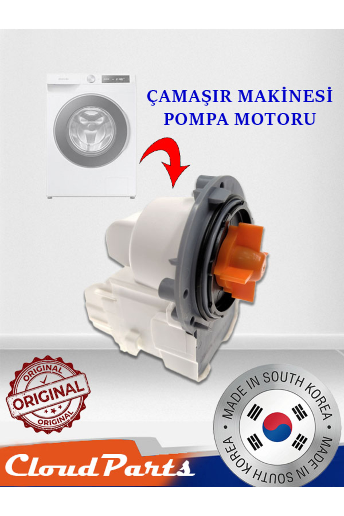 CloudParts Samsung Çamaşır Makineleri ile uyumlu Pompa Motoru (uyumluluğunu sorunuz) 81CP