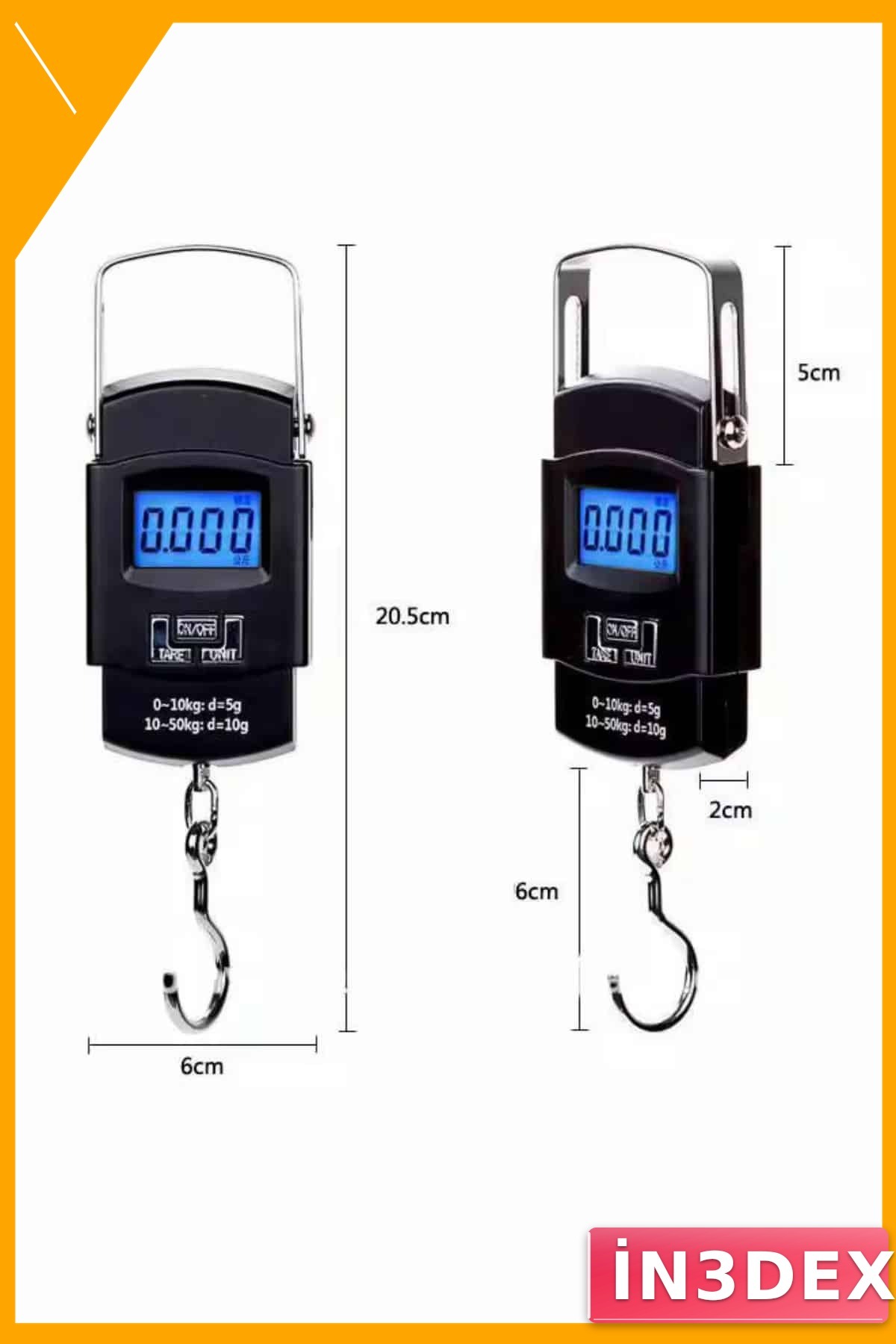 Dijital El Terazisi 50kg LCD Ekranlı Taşınabilir Tartı