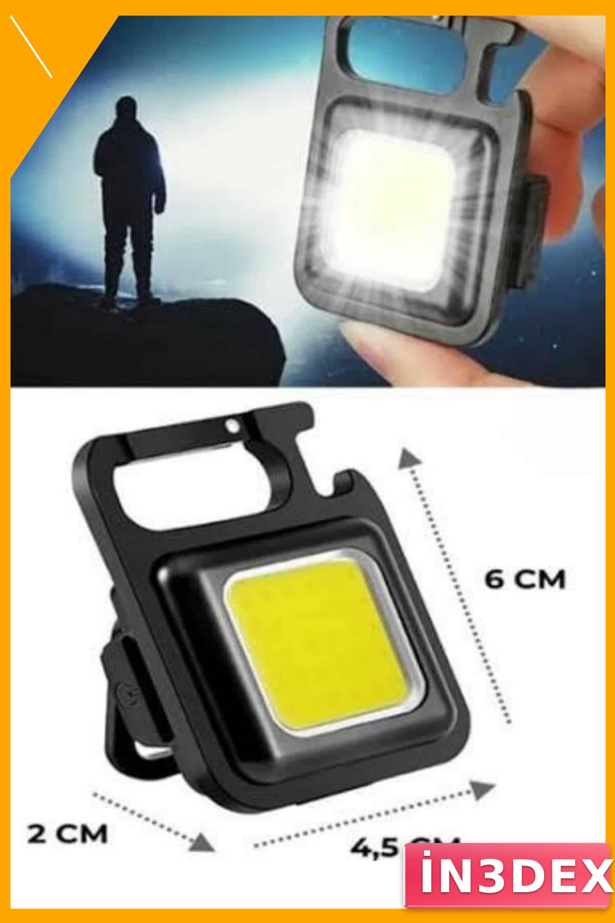 Mini Şarj Edilebilir LED Fener 1000 Lümen Mıknatıslı Taşınabilir