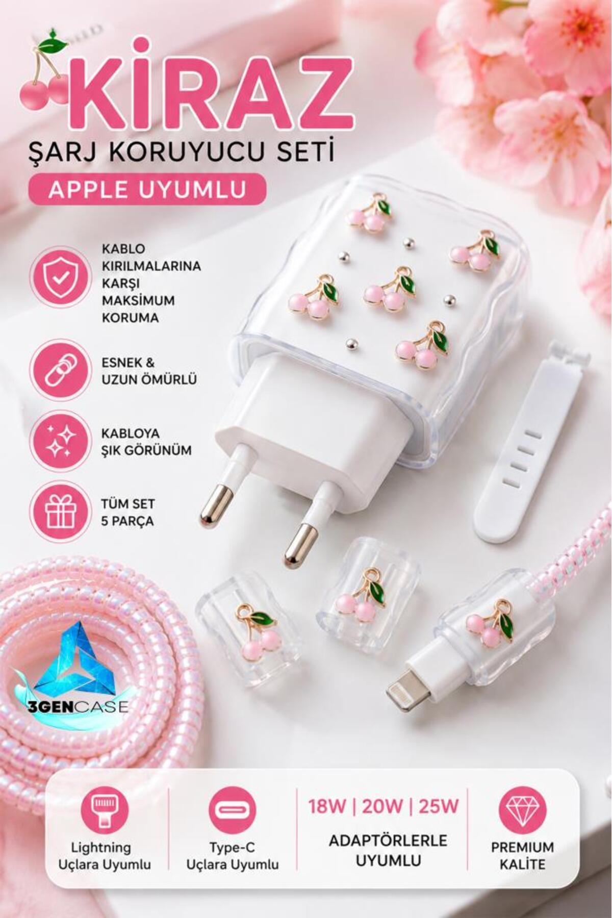 Cable Adapter Protective Charging Case Cable Knitted Apparatus Wrapper for iPhone 18W/20W/25W Compatible 5 Pieces