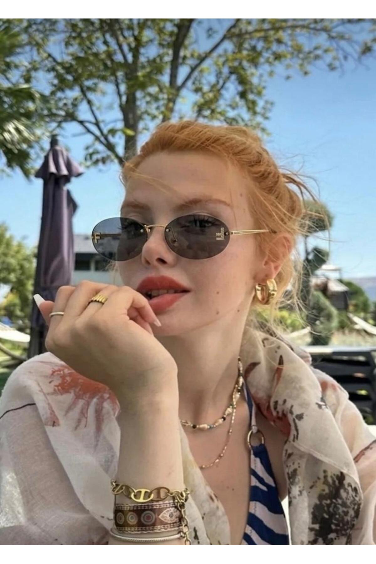 نظارات شمسية نسائية فاخرة مع حماية من الأشعة فوق البنفسجية UV400 (حافظة + مناديل)