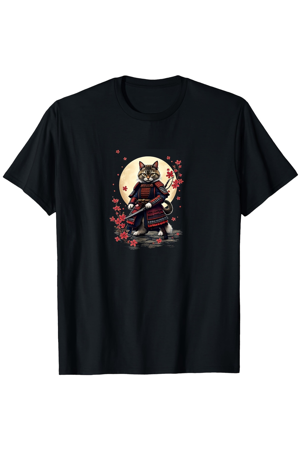 Blueno YO Men's Retro Samurai Cat Japanese Ninja Art T-shirt- Trendyol