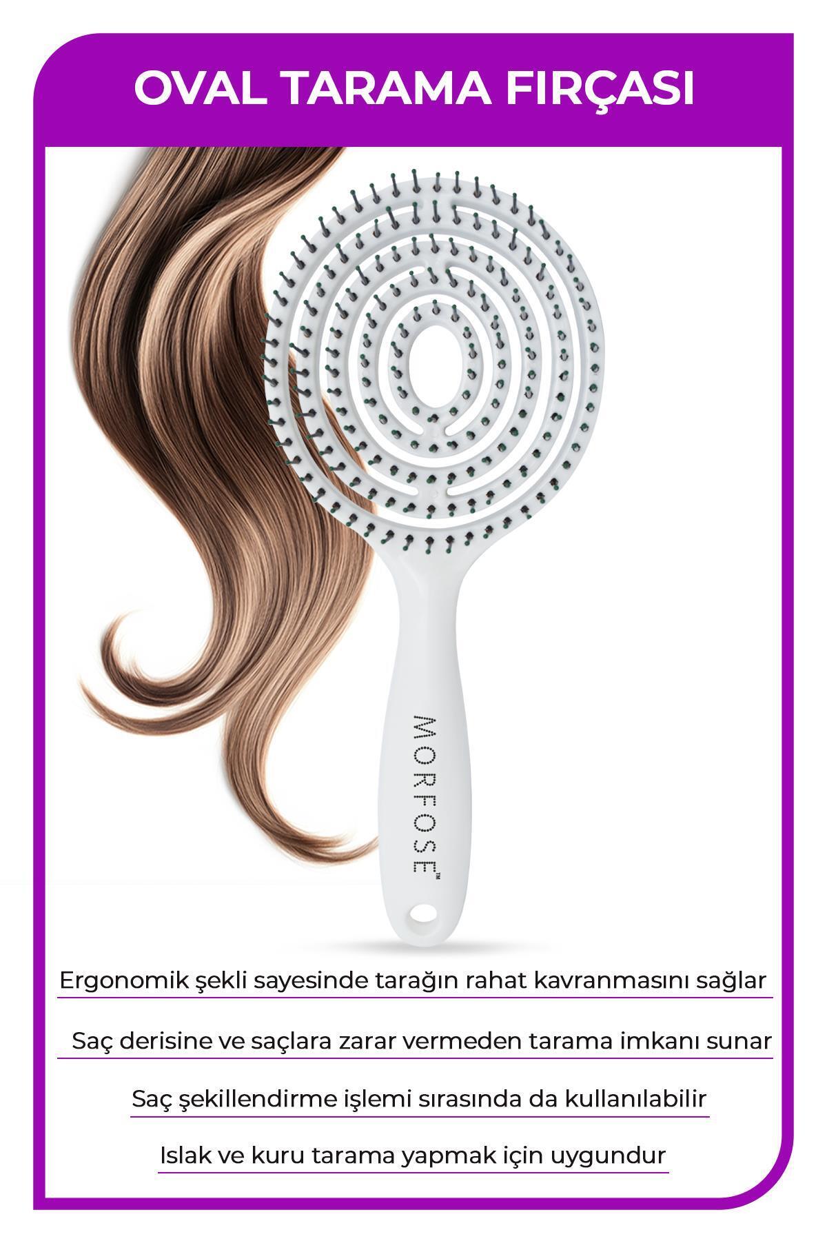 Beyaz Pro Üç Boyutlu Oval Saç Fırçası - Tarak — سفید 1800000944 — تصویر 2 از 4