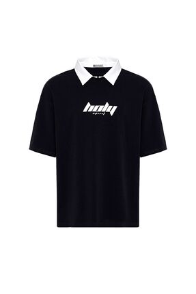 S13 Store Polo Yaka Oversize Baskılı Tişört