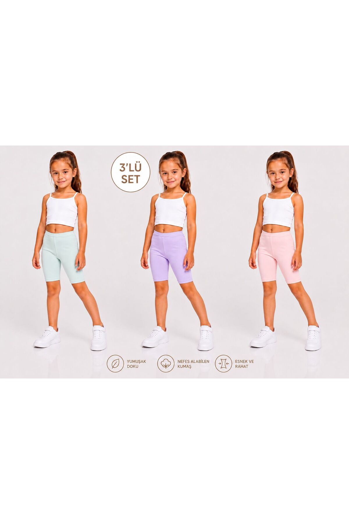 Cotton Girl Colorful Tights 3Piece Set