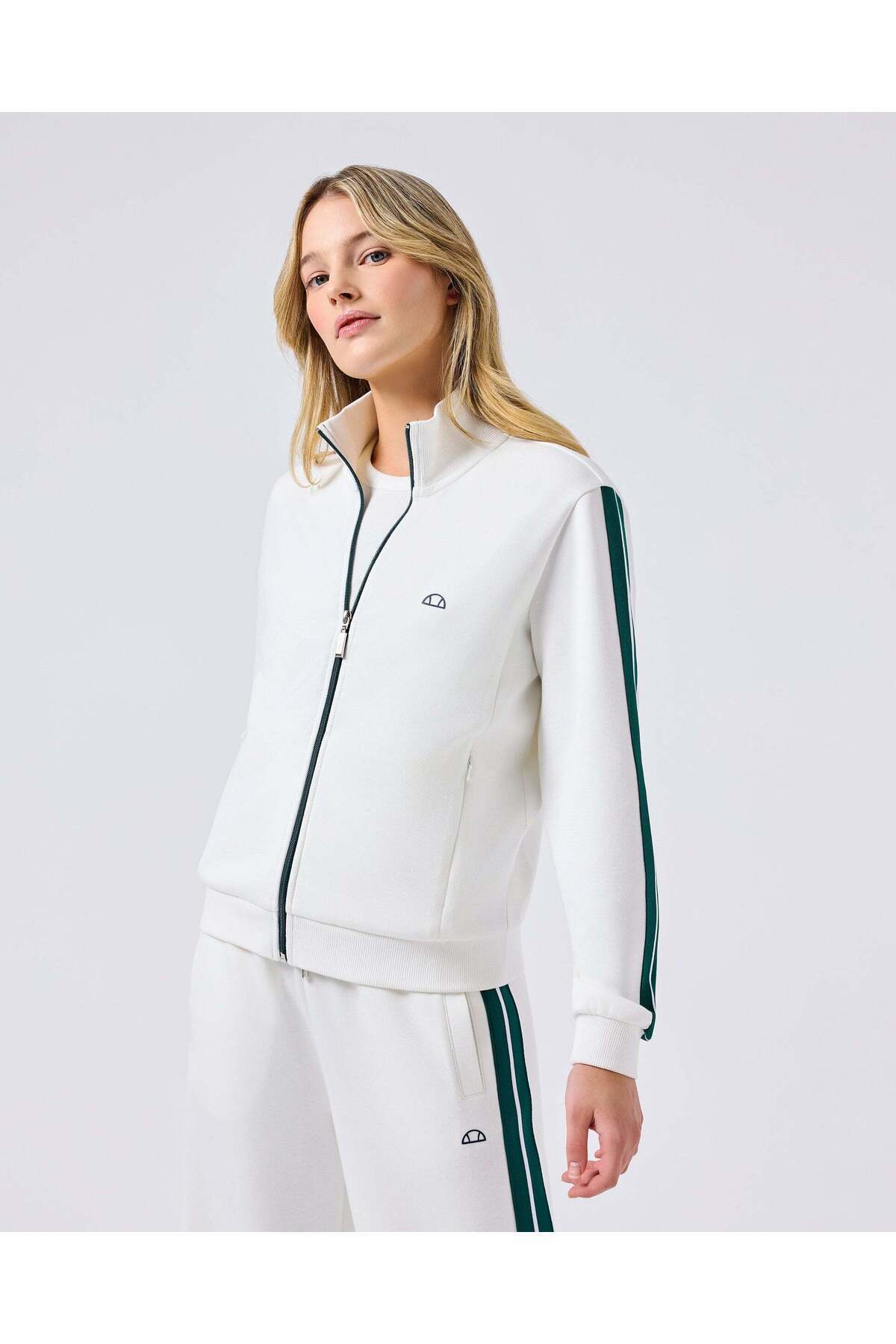 Ellesse 6SF1001-OF Kadın Fermuarlı Sweat - Kırık Beyaz