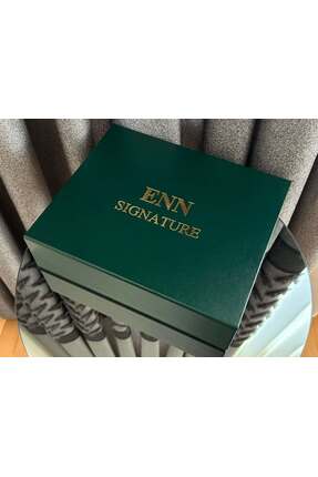 ENN LUXURY Signature Zümrüt Yeşili Deri Kutulu, Fincanlı, 12 Adet Türk Kahvel...