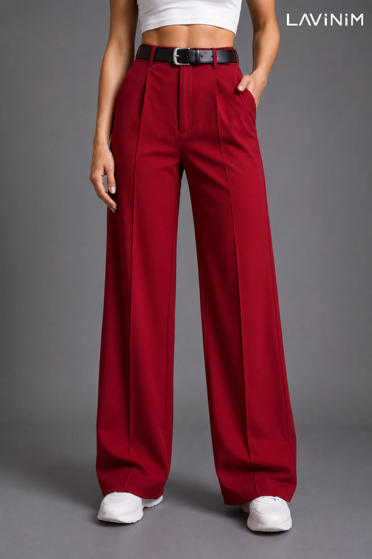 LAVİNİM Ženske pantalone Palazzo Oversize kroj u pakovanju od Kaiš komada