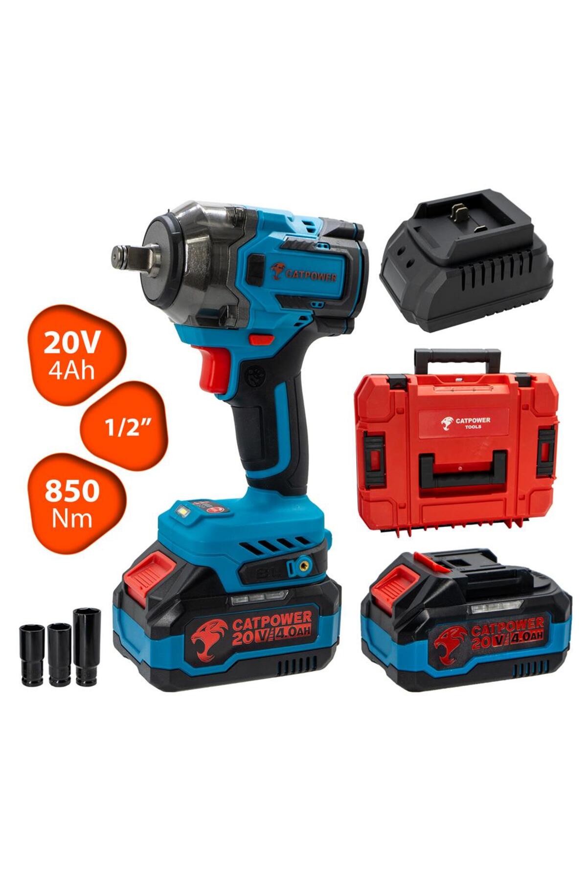 catpowertools CatPower 1035 Kömürsüz Çift Akülü Somun Sıkma 1/2