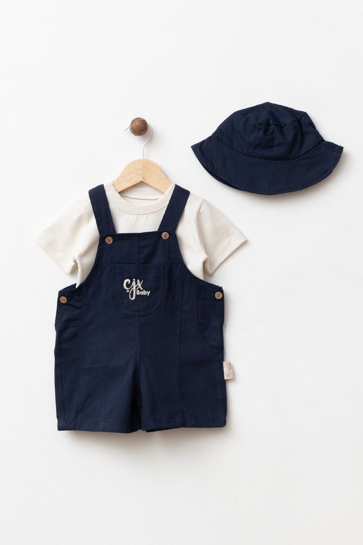 BABY GARDENER SLOPET&CAP&WADLI3-PIECE SNAPSUIT SET