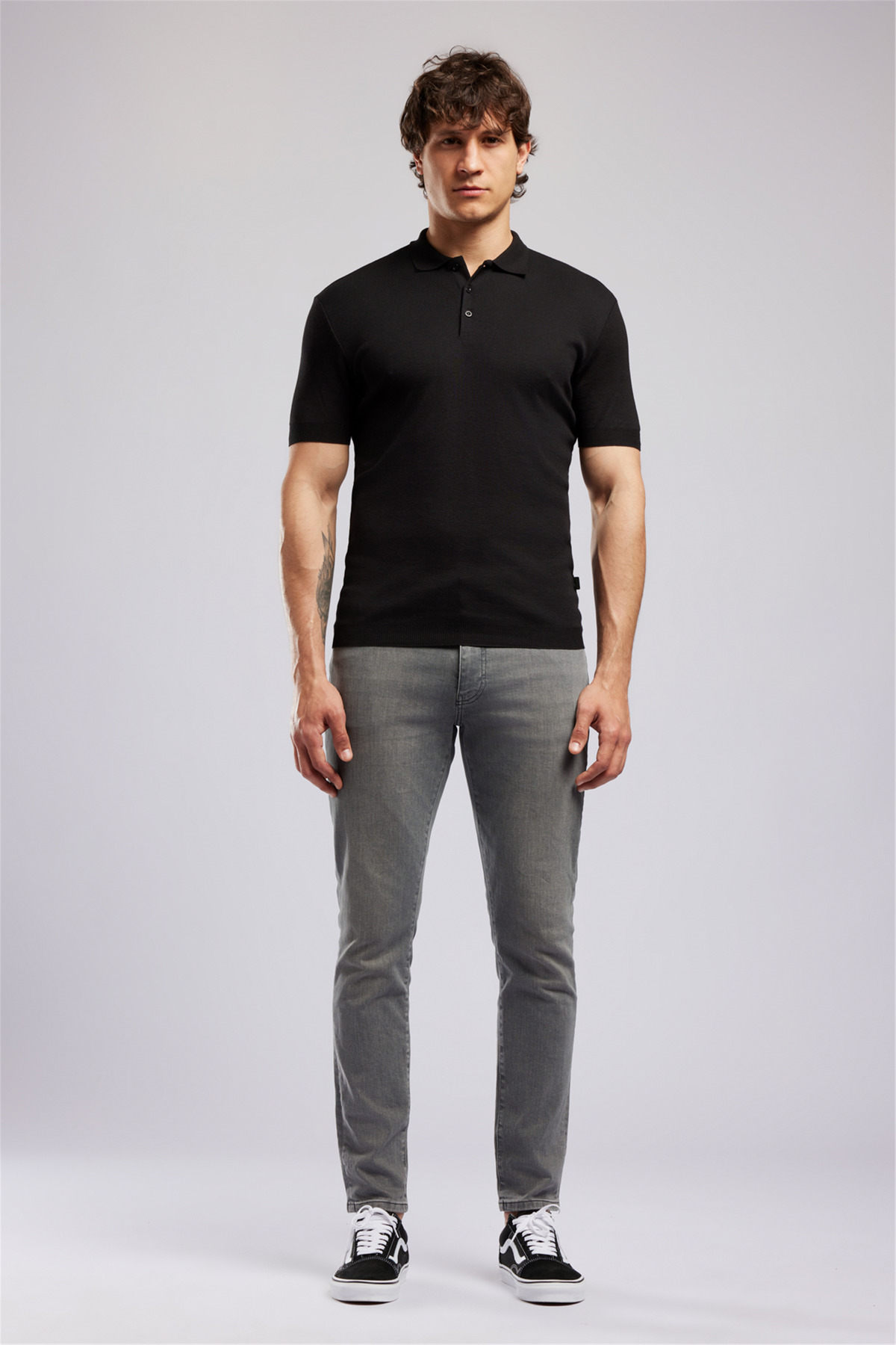 Lee Cooper Denıse 2 men's polo neck t-shirt black