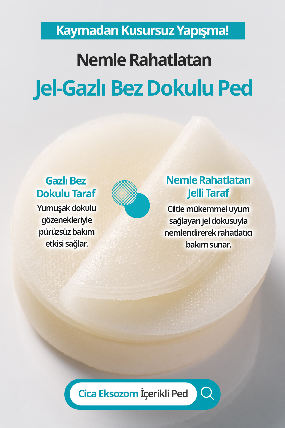 Cica İçerikli Nemlendirici&Serinletici Cilt Bakım Pedi Cica PDRN Blemish Sooting Gauze Pad — 9659 — تصویر 4 از 9