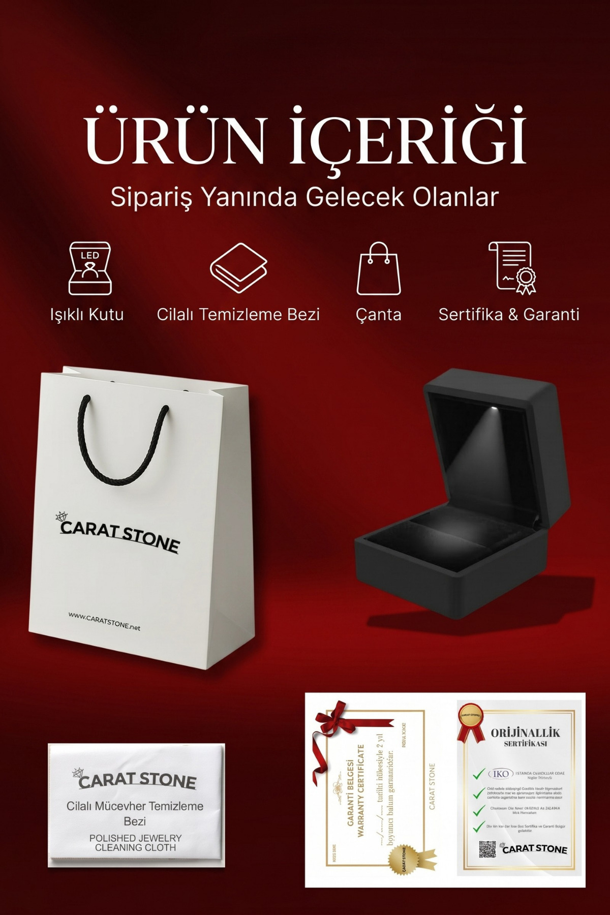 CARAT STONE 925 AYAR GERÇEK GÜMÜŞ BAGET KADIN KOLYE , IŞIKLI KUTUDA görsel 4