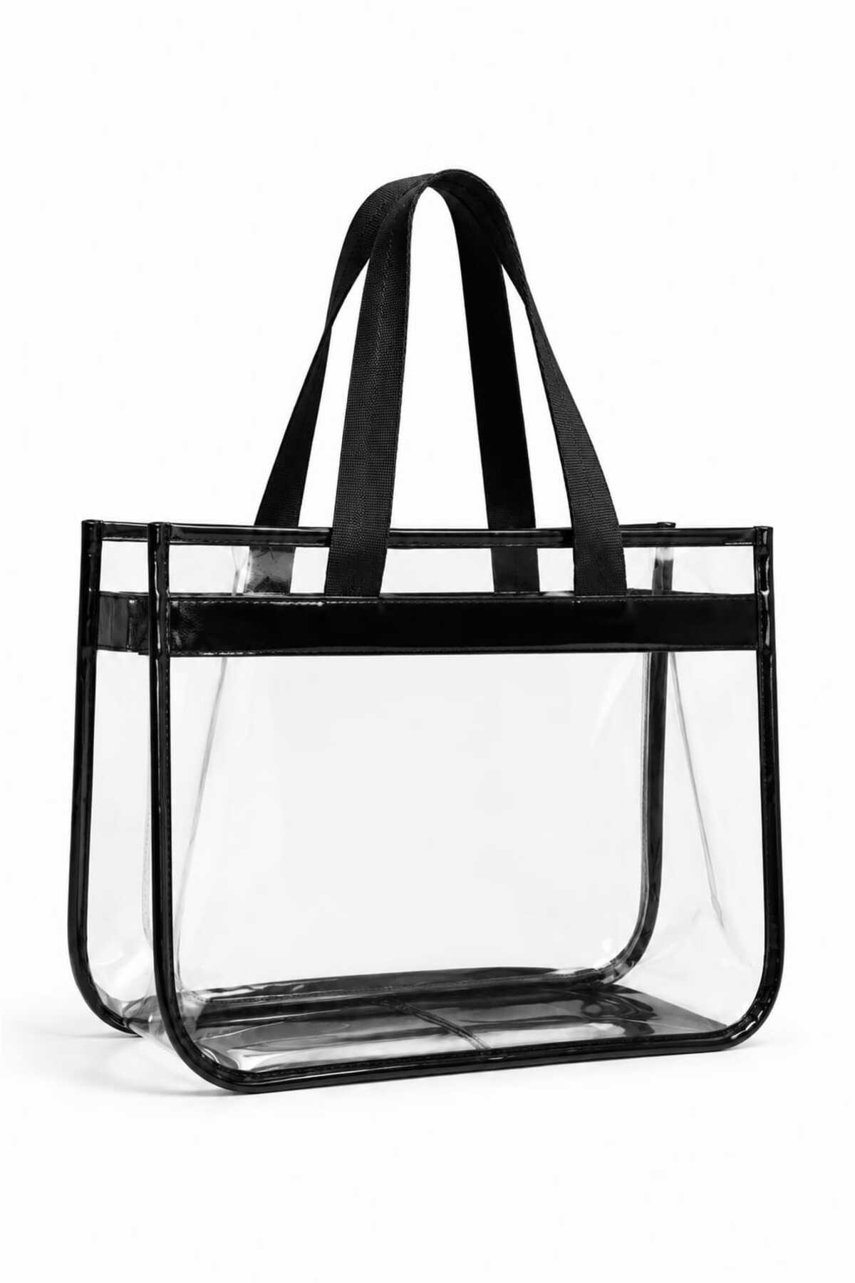 Maykis Şeffaf Büyük Boy Plaj & Günlük Çanta, Su Geçirmez PVC Organizer Çanta görsel 5