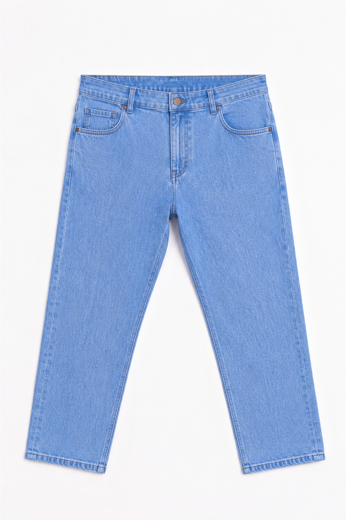 Denim Mavi Erkek Kot Pantolon Likralı Klasik Kesim Büyük Beden Jean görsel 3