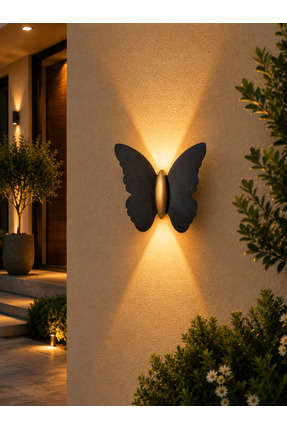 Natiorj Butterfly Mercekli Model Pil Dahil Tak Çalıştır Aplik Salon Yatak Oda...