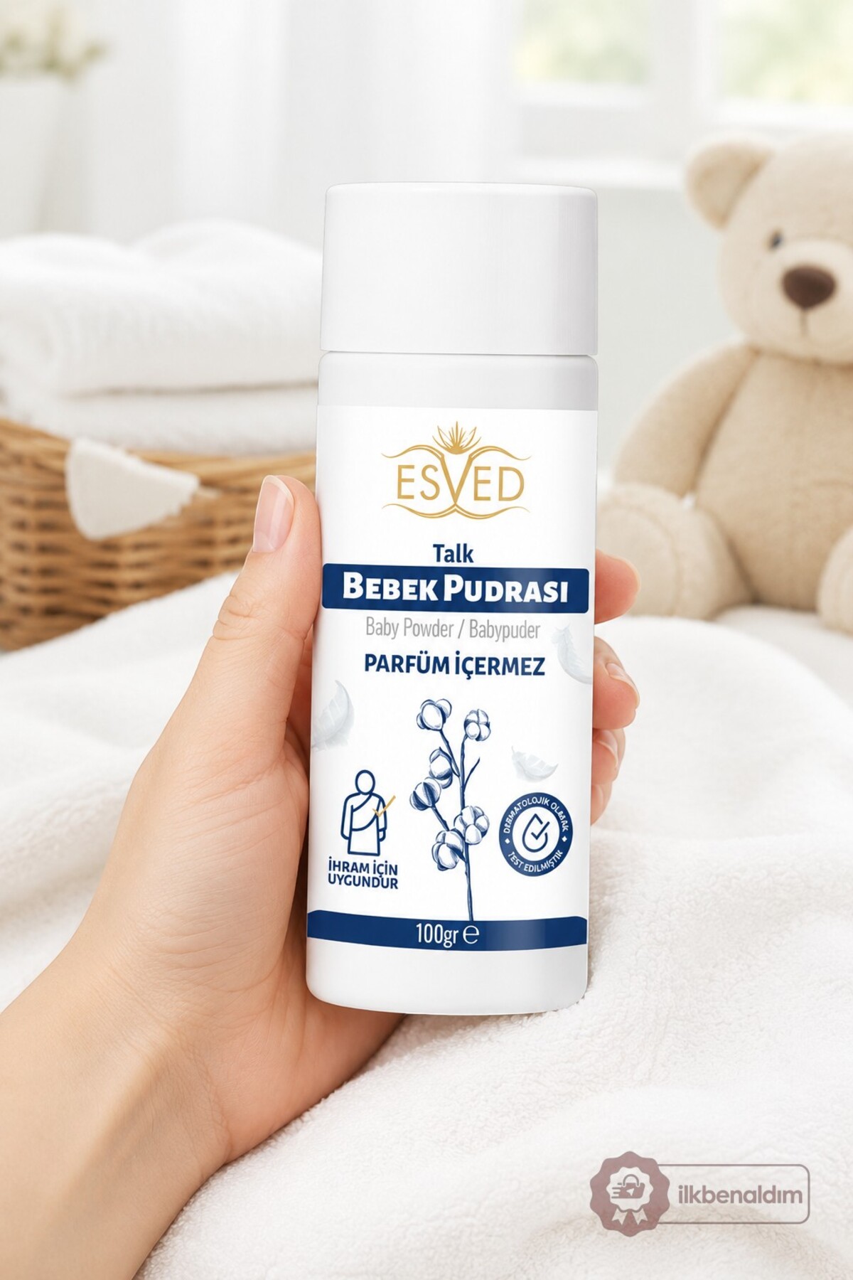 İhrama Uygun Kokusuz Bebek Pudrası 100Gr Hac ve Umre Pudrası | Parfüm İçermez — İlkbenaldim-Bebek-Pudrası-100gr — تصویر 3 از 6
