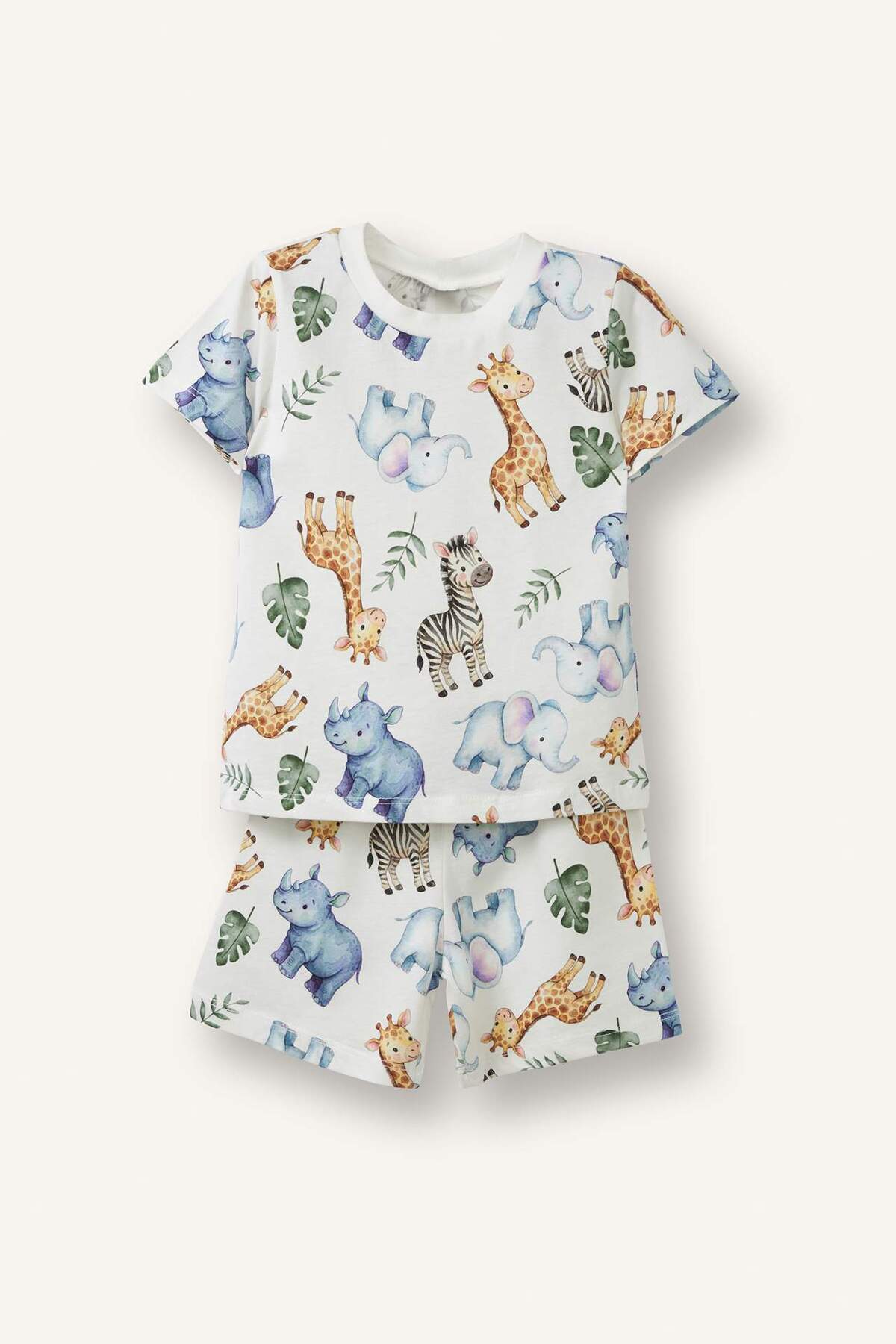 Defacto Animal Printed 2-Piece Pajama Set for Baby Boy H4032A526Hs