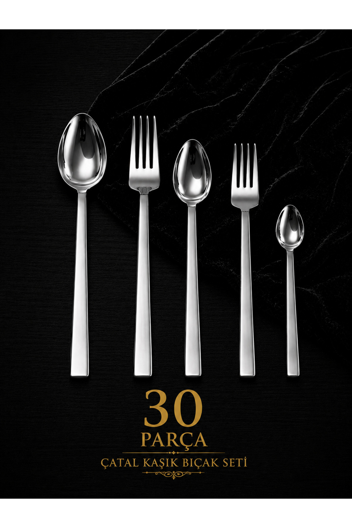 30-Piece Stainless Steel Cutlery Set – Stylish Flatware Set for 6