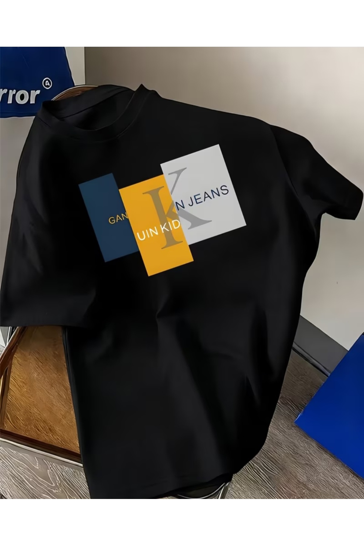 ORVIO Group Erkek Baskılı Tişört, Modern Grafik Desenli Bisiklet Yaka Günlük T-Shirt