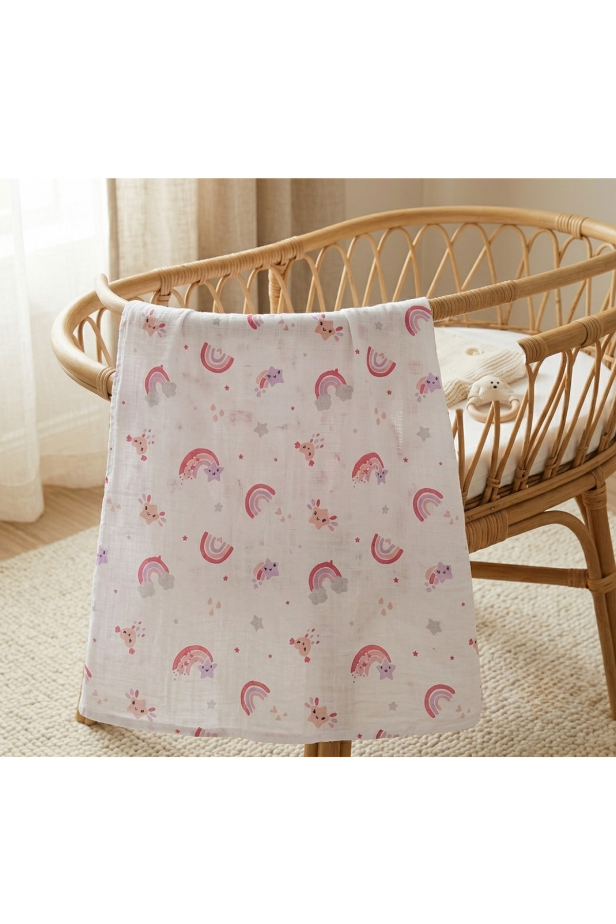 Single Layer Muslin Cover 100% Organic Cotton 85x85 cm Oeko-Tex Certified