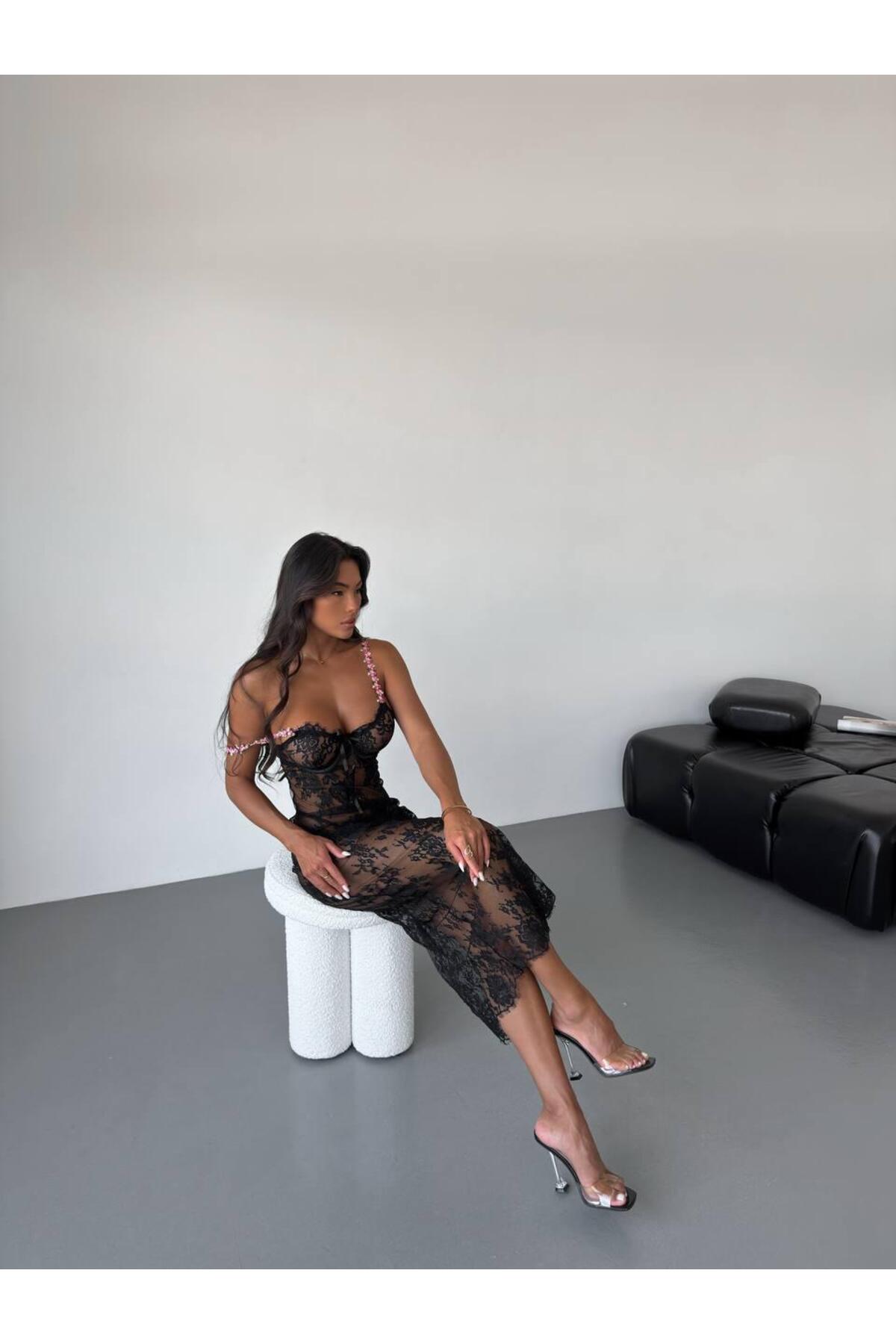 Dalliance Lingerie Fransız Dantelli Gecelik Premium görsel 3