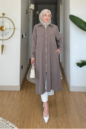 Moda Misali Fermuarlı Giy Çık Tunik