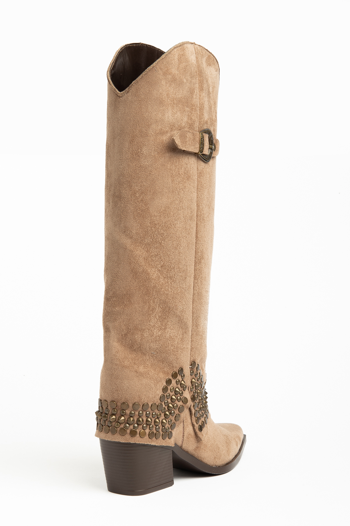 DENORA Vizon Camel Mat Süet Trok Detay Tokalı Western Kovboy Çizme görsel 3