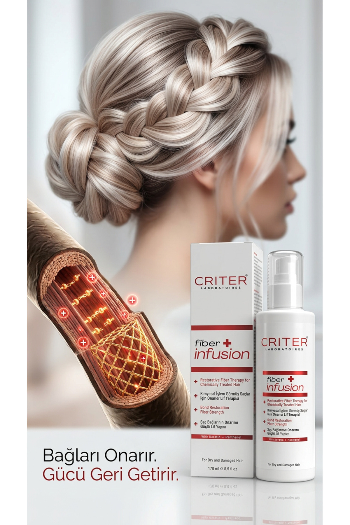 CRITER fiber + infusion işlem görmüş saçlarr lif terapisi 175 ml — crt44