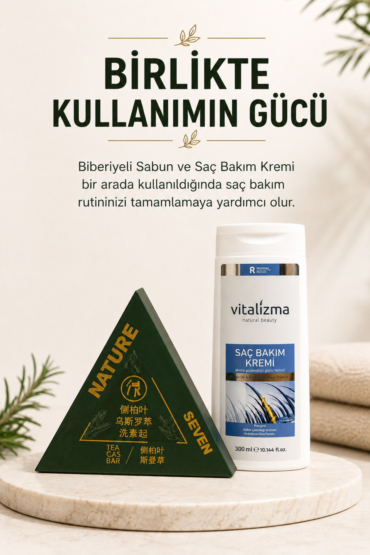 Biberiyeli Saç Bakım Sabunu ve Saç Bakım Kremi İkili Avantajlı Set — SETBAKIM — تصویر 2 از 8