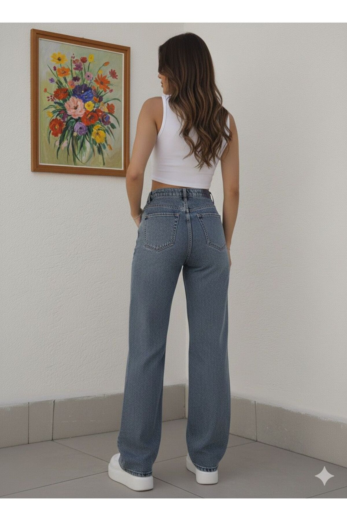 Lighter Jeans Denny Orta Kar Esnek Wide Leg Yüksek Bel Jean Bol Paça Rahat Kesim Denim Pantolon görsel 3