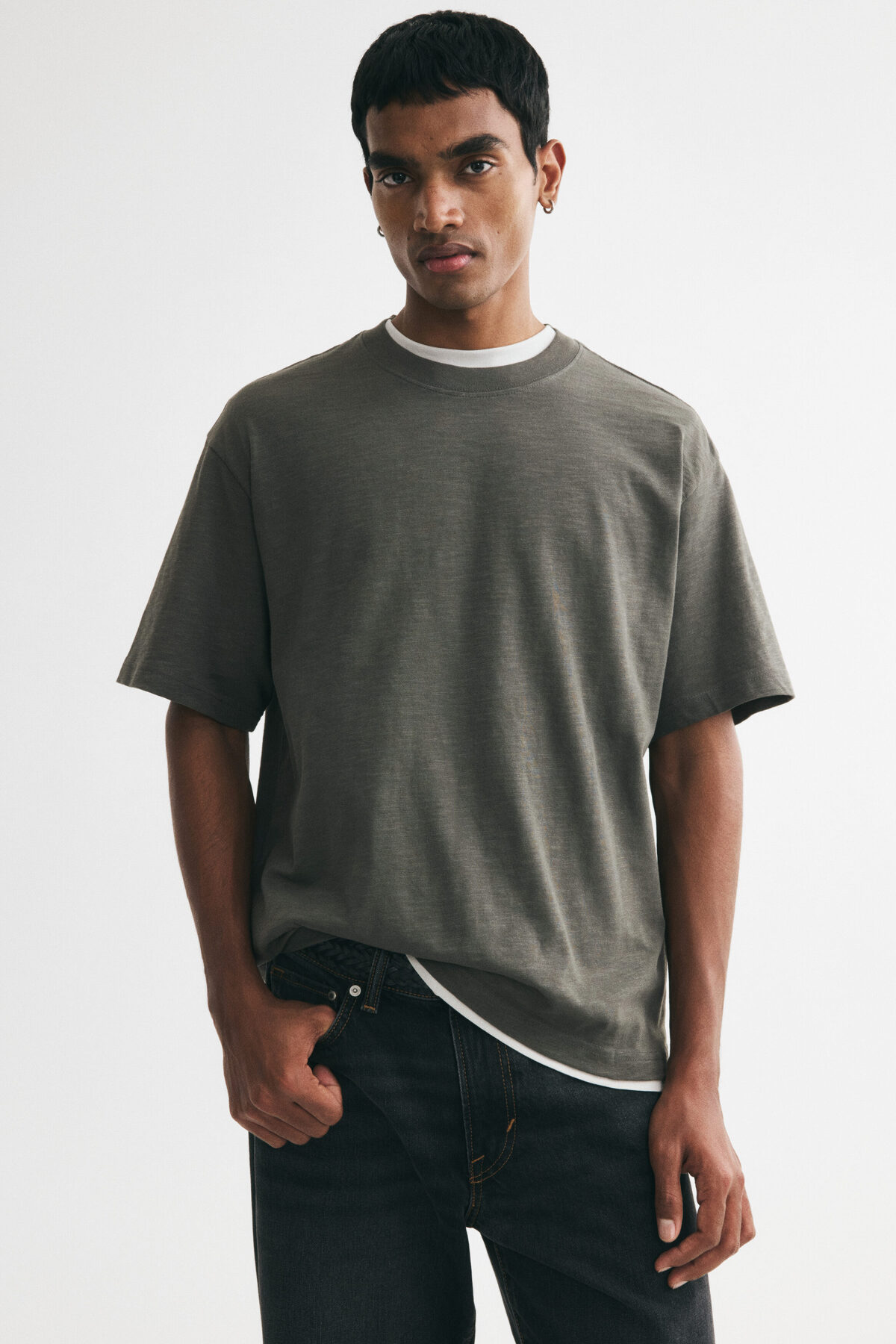 تی‌شرت نخی طرح Relaxed Fit اچ اند ام تی شرت H&M