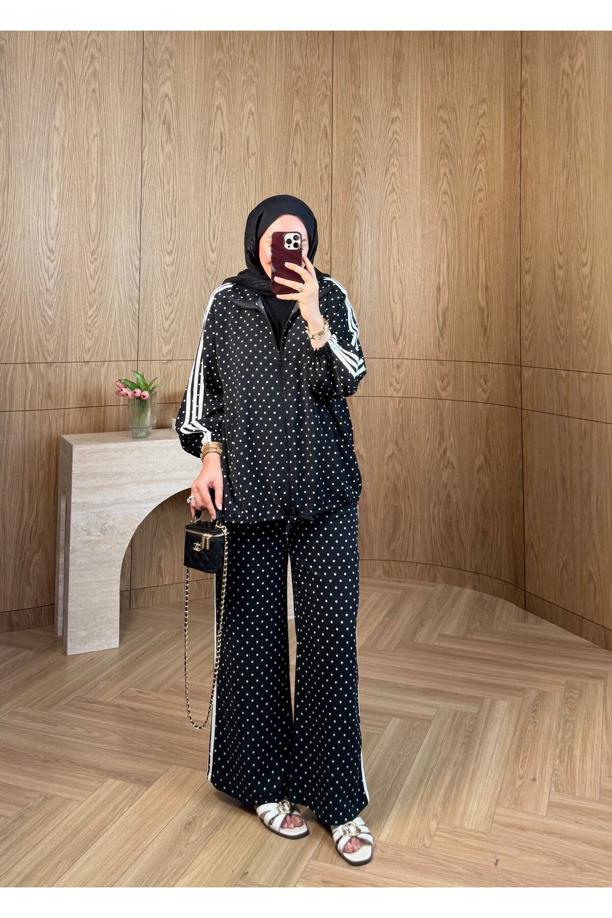 SOİ Polka Dot Equivalent Suit Black