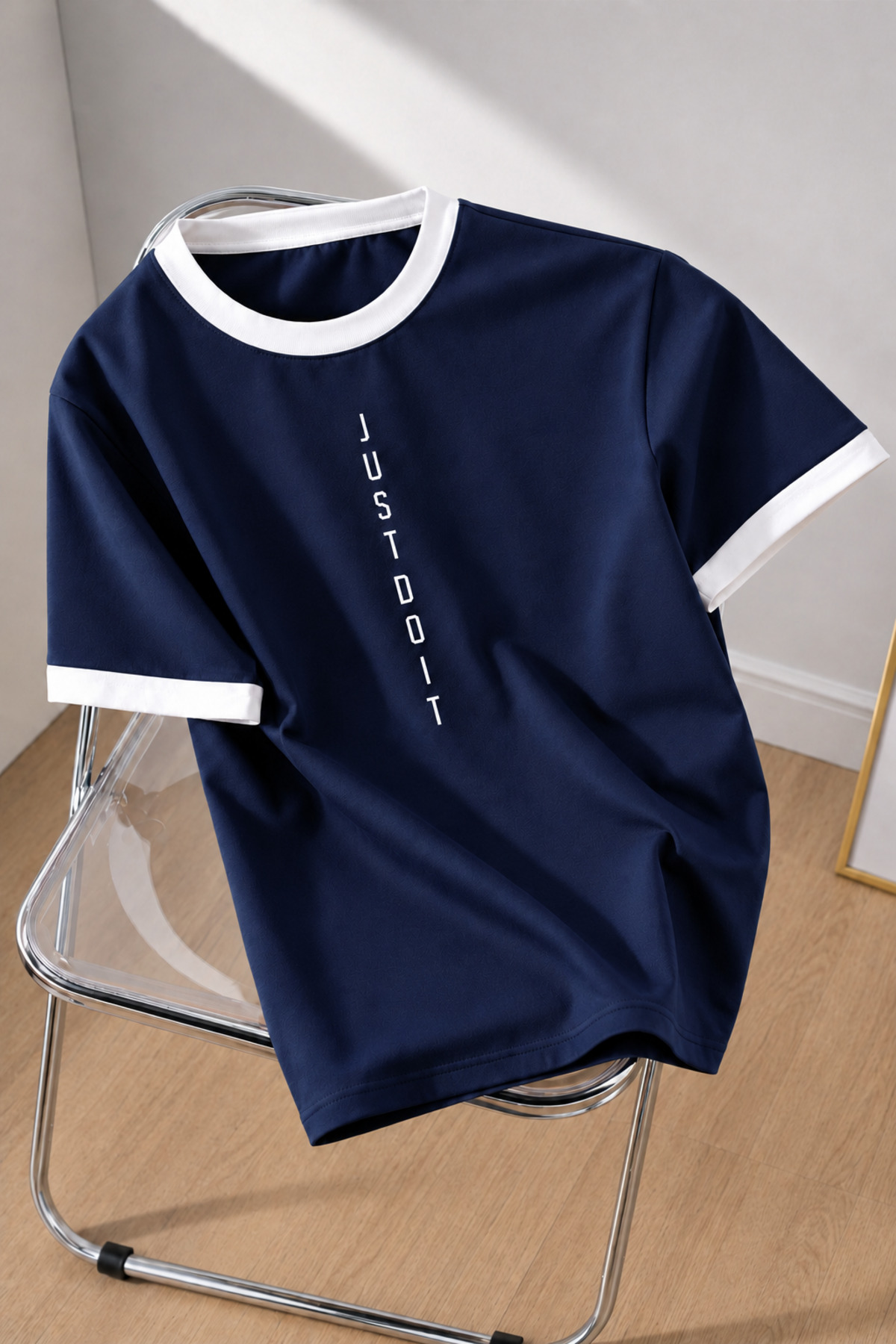 MODARİCH Unisex Kadın/Erkek JUSTDO Baskılı Renkli Battal Boy Penye T-Shirt tişört