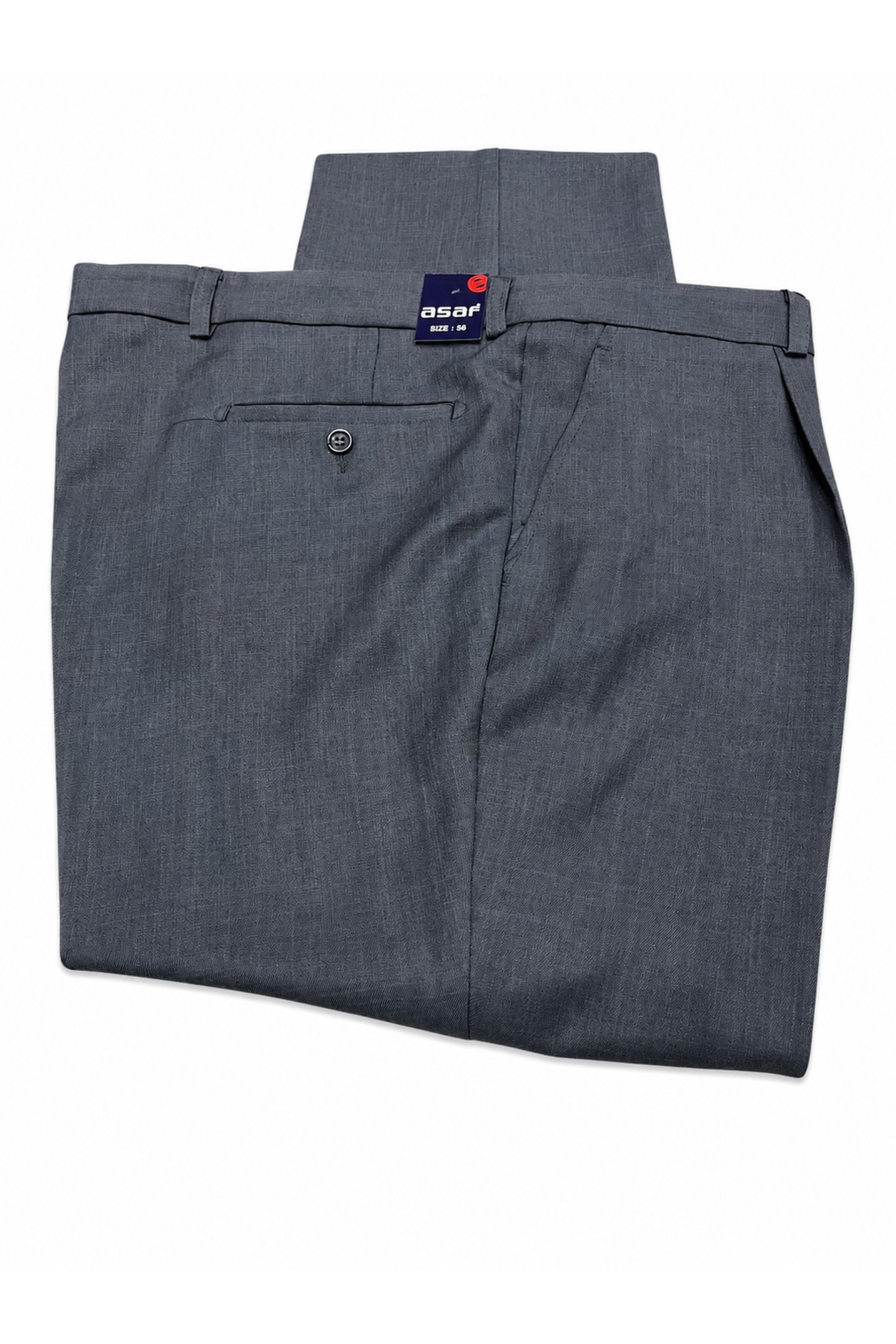 BABA PANT ASAF -BÜYÜK BEDEN,MEVSİMLİK, RAHAT KALIP ,PİLELİ , KUMAŞ PANTOLON - ORTA GRİ (56-58-60-62) görsel 2