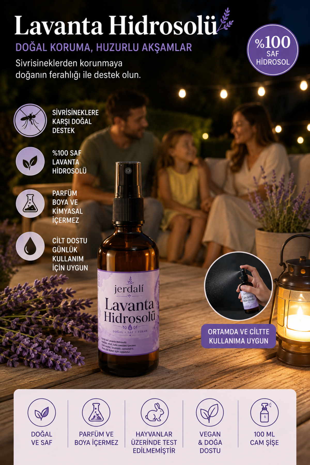 Lavanta Hidrosolü 100 ml | %100 Saf Doğal Lavanta Suyu | Buhar Distilasyonu ile Elde Edilmiş Aromatik Lavanta Suyu Lavanta Mayası — lvnt-hid-100ml — تصویر 5 از 5