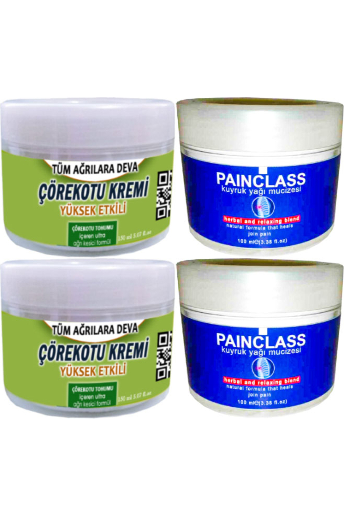 Bezos Çörek Otu Kremi 2 Adet 150 ml + 2 Adet Painclass 100 ml Kuyruk Yağı Kremi / Teskin Krem Seti — GU-EYF-22962-NIDA01