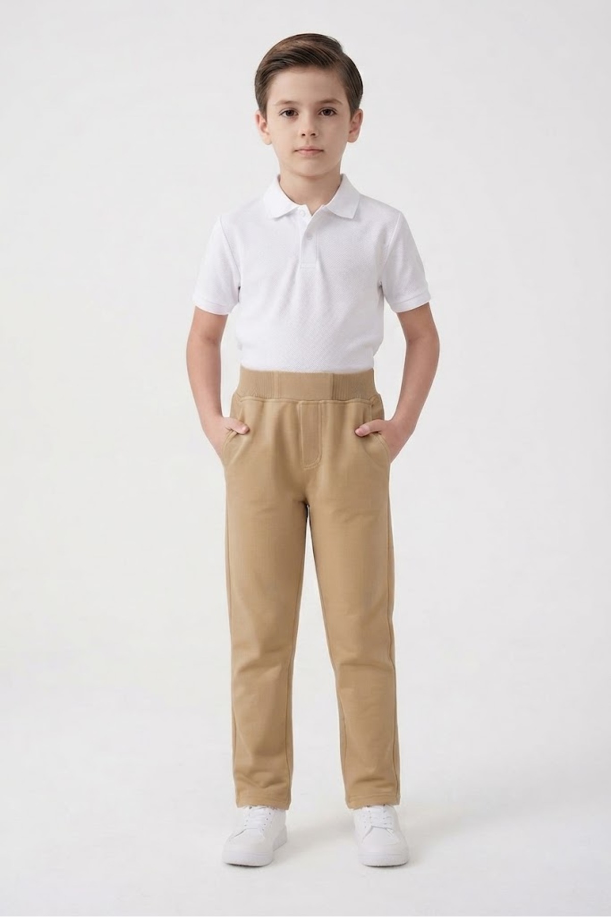 NACAR STORE School Trousers Elastic Ribbed Waist Canvas Children's Trousers