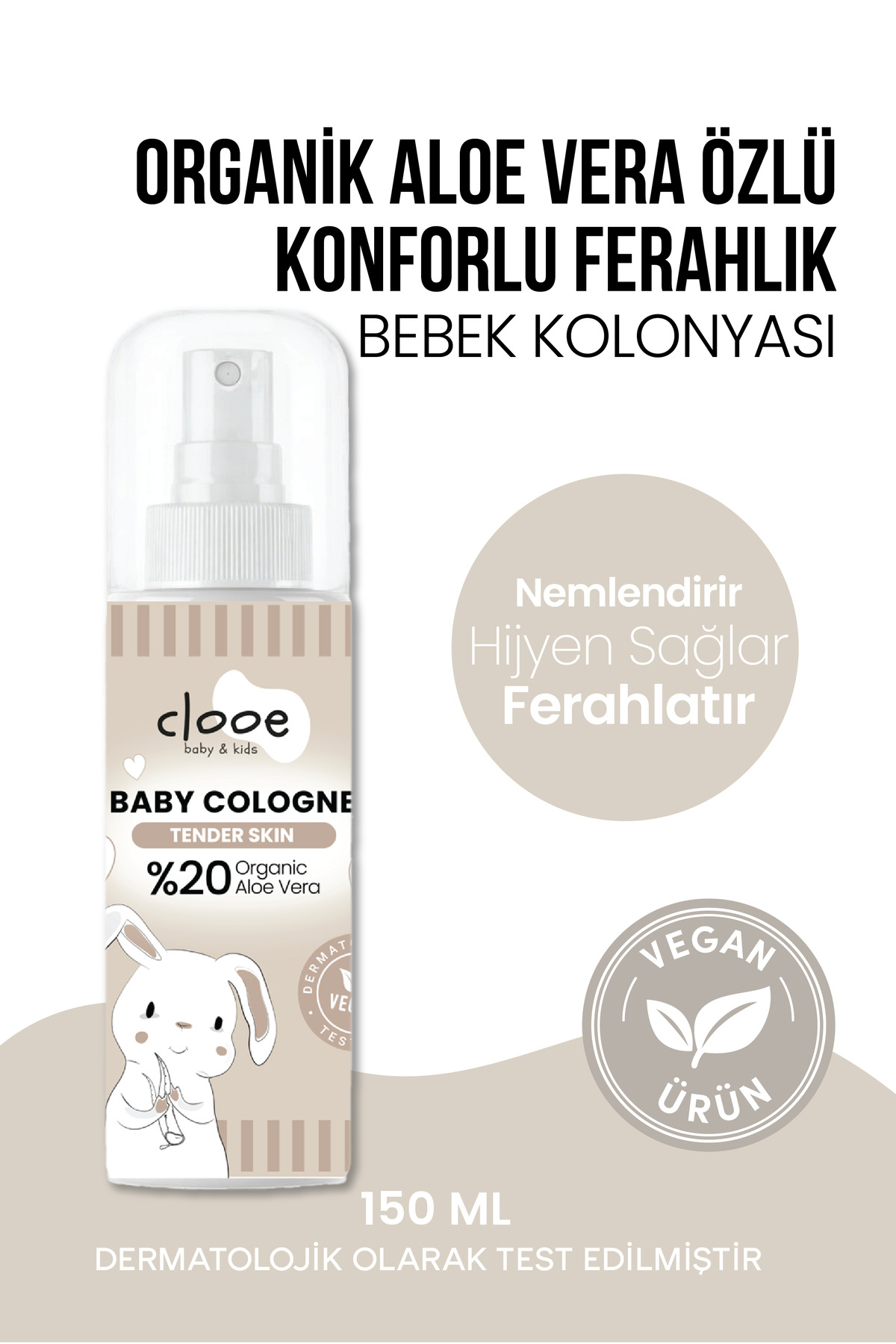 Vegan Bebek Kolonyası Seti Organik Aloe Vera Özlü Karma Paket 8x150ml — PKA053 — تصویر 6 از 8
