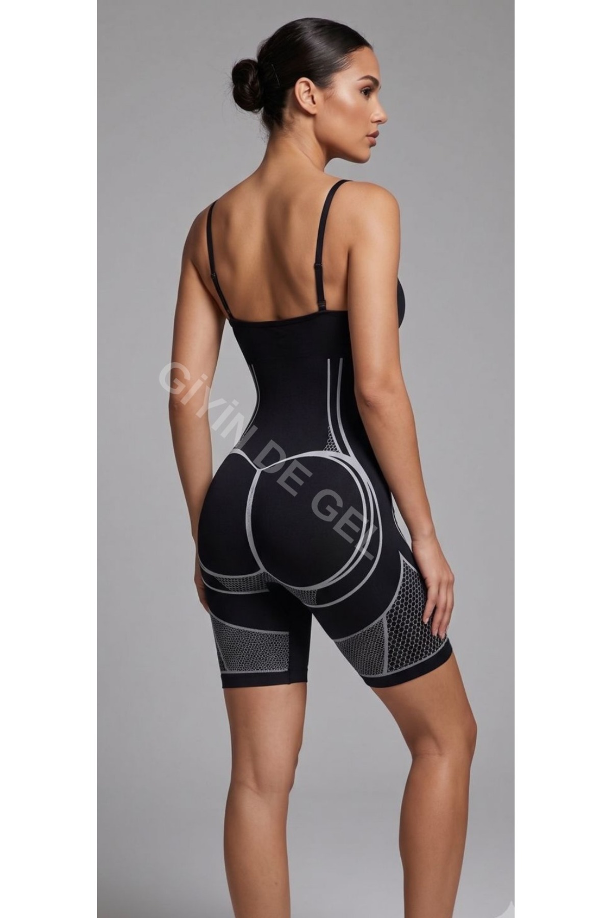 giyindegel Kadın Bel Görünüm Korse Body Sütyensiz Agraflı Uzun Paçalı Kalça Toparlayıcı Fashion İç Giyim Bej görsel 5