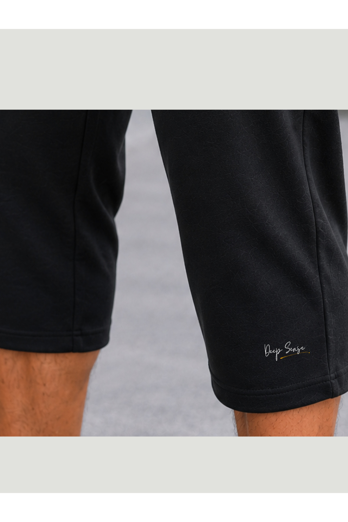 Relax family xf Erkek Siyah Diz Altı Uzun Kapri Penye Şort & Bermuda Yazlık Pamuklu Slim Fit görsel 6